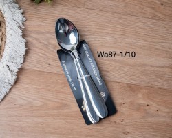 طقم معالق ستانلس ستيل ثقيل سادة حجم كبير