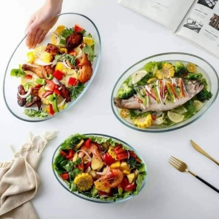 طقم /3 جاطات بايركس حراري بيضاوي TP30199/CH