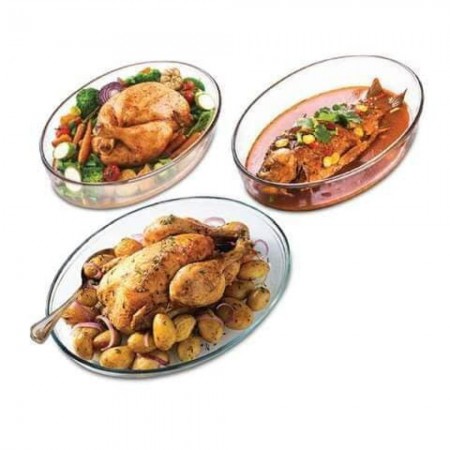 طقم /3 جاطات بايركس حراري بيضاوي TP30199/CH