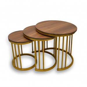 طقم اسكملات حديد ذهبي متداخل 3 قطع طقم اسكملات حديد ذهبي متداخل 3 قطع