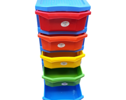 سلة خضار اسود مع جرارات بلاستيك ملون حجم وسط اردني TOPOP