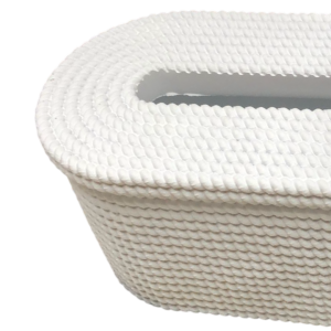 علبة - بكيت محارم بيضاوي عظم ابيض حبل مجدول