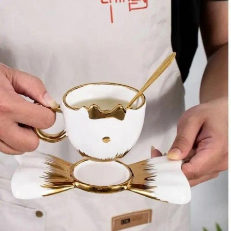 طقم فناجين قهوة اسود مذهب مع متكة ببيونة 12+12 قطعة GY221161 طقم فناجين قهوة اسود مذهب مع متكة ببيونة 12+12 قطعة GY221161