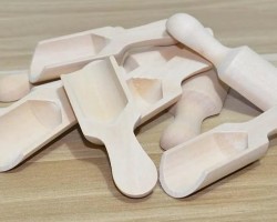 معالق بهارات مجرود خشب 7.5 سم 6 قطع