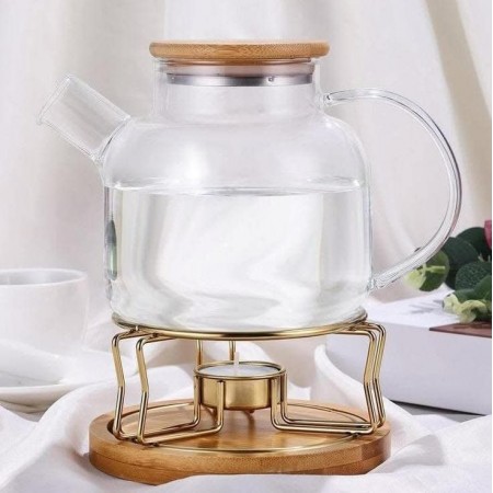 ستاند ابريق ذهبي قاعدة خشب ستاند ابريق ذهبي قاعدة خشب