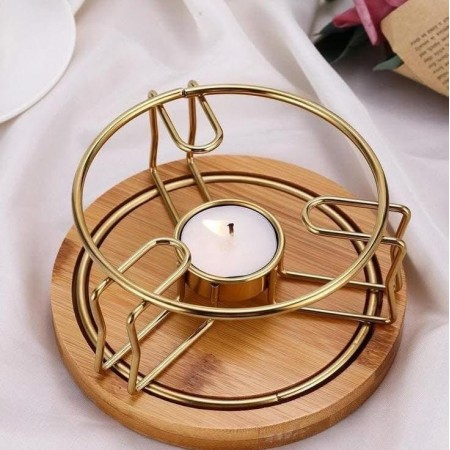 ستاند ابريق ذهبي قاعدة خشب ستاند ابريق ذهبي قاعدة خشب