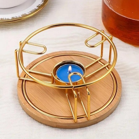 ستاند ابريق ذهبي قاعدة خشب ستاند ابريق ذهبي قاعدة خشب