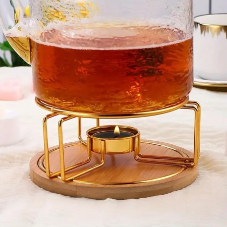 ستاند ابريق ذهبي قاعدة خشب ستاند ابريق ذهبي قاعدة خشب