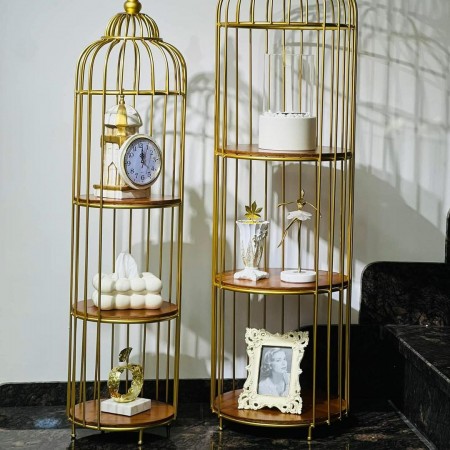 طقم قفص زواية 2 قطعة ذهبي مع وجه خشب 3 دور طقم قفص زواية 2 قطعة ذهبي مع وجه خشب 3 دور
