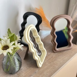 مرايا مكتبية زجاج اطار بلاستيك ترندات موج البحر حجم صغير مرايا مكتبية زجاج اطار بلاستيك ترندات موج البحر حجم صغير