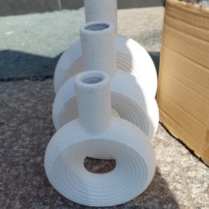 طقم فازات سيراميك قطعتين بوهيمي دوائر داخلية مع رقبة 3 قطع طقم فازات سيراميك قطعتين بوهيمي دوائر داخلية مع رقبة 3 قطع