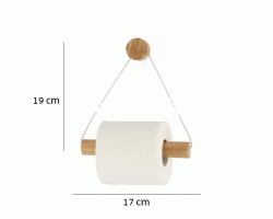 حمالة بشكير / محارم خشب بامبو شكل مثلث