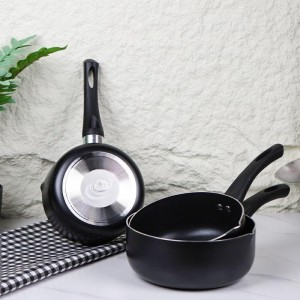 طقم كسرولات جرانيت اسود 16/18/20سم MILK POT 6PCS SET 16-18-20CM غلايات حجم كبير - غلاية حليب - قلاية بطاطا - مقلى بطاطا