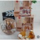 طقم مبخرة مع شمع هدية معطر عيدان + 3شمع + كاستين