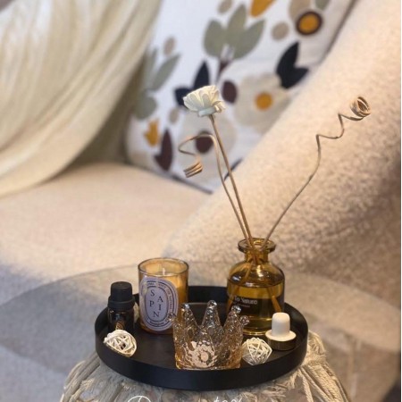 طقم مبخرة مع شمع هدية معطر عيدان + 3شمع + كاستين