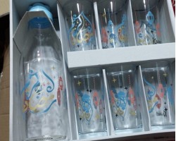 طقم كاسات شراب مع قارورة رمضان 7 قطع