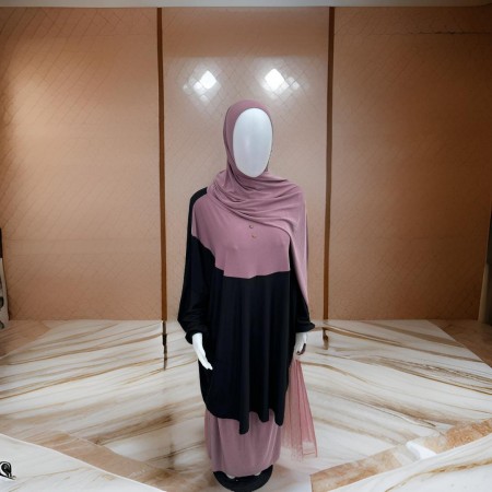 اسدال - طقم صلاه ماليزي لايكرا مع شال صناعة محلية