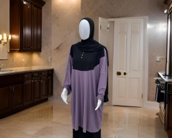 اسدال - طقم صلاه ماليزي لايكرا مع شال صناعة محلية