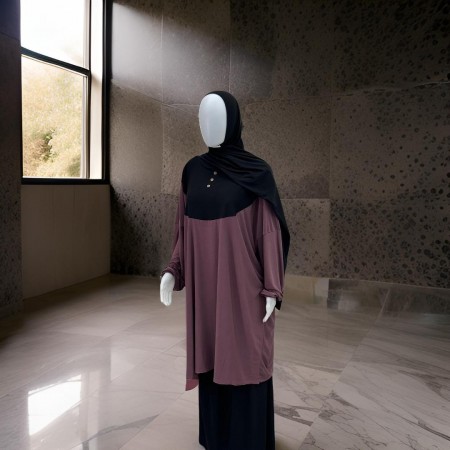 اسدال - طقم صلاه ماليزي لايكرا مع شال صناعة محلية