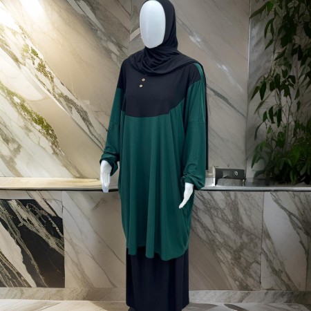 اسدال - طقم صلاه ماليزي لايكرا مع شال صناعة محلية