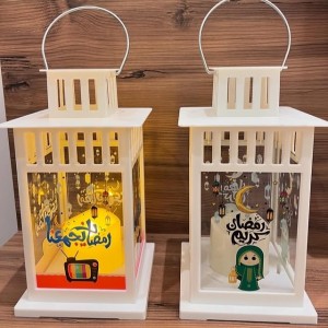 فانوس 16 سم - حجم وسط مع صوت وضوء وحلقة علوية