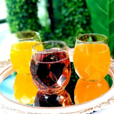 طقم كاسات عصير مضلع مكور من الاسفل معينات 6 قطع زجاج مصري IZMIR JUICE TUMBLER
