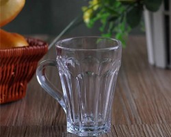 طقم 6 كاسات زجاج سادة تقليدي مع يد مثلث HUAIBO H-019 طقم 6 كاسات زجاج سادة تقليدي مع يد مثلث HUAIBO H-019