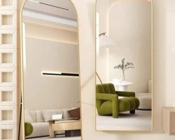 مراه طويلة واقف اطار ذهبي بلاستيك قوس مع ستاند 147 × 36 سم مراه طويلة واقف اطار ذهبي بلاستيك قوس مع ستاند 147 × 36 سم