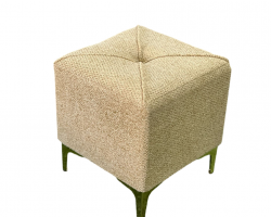 بف مربع قماش مضرب مع ارجل اسود / ذهبي 40×40