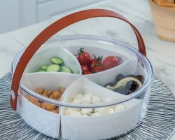 مضيفة تقديم كاندي اكريليك مقطع مع غطاء وحمالة مثلثات 6 قطع تفضيل كاندي / مكسرات