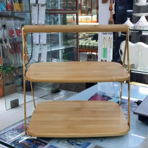 مضيفة خشب بامبو طابقين - صينية تقديم فواكه خشب طبقتين مضيفة خشب بامبو طابقين - صينية تقديم فواكه خشب طبقتين