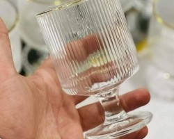 طقم كاسات عصير محزز مع قاعدة وخصر 12 قطعة طقم كاسات عصير محزز مع قاعدة وخصر 12 قطعة