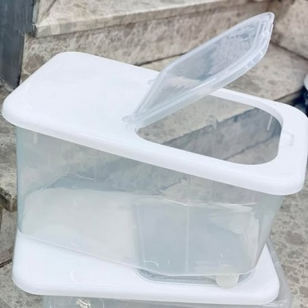 علبة سكر - بقوليات بلاستيك شفاف مع عجل 11 لتر