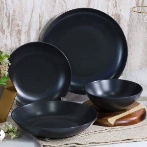 طقم صحون مائدة 33 قطعة اسود سادة طقم صحون مائدة 33 قطعة اسود سادة