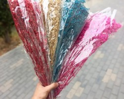 ضمة عروق ورد طبيعي مجفف لون بيج 60 سم