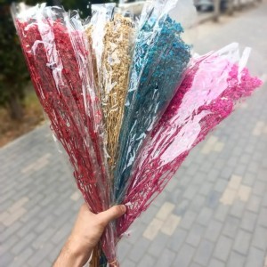 ضمة عروق ورد طبيعي مجفف لون بيج 60 سم