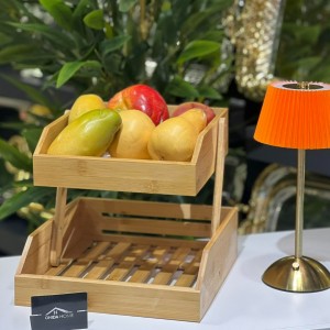ستاند / سلة تقديم فواكه خشب بامبو 2 رف مقاس 27 × 27 ارتفاع 23 سم ستاند / سلة تقديم فواكه خشب بامبو 2 رف مقاس 27 × 27 ارتفاع 23 سم