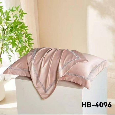 وجه مخدات ستان سادة مطرز - قطعتين وجه مخدات ستان سادة مطرز - قطعتين