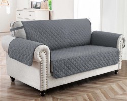 طقم - وجه غطا كنب / كفر كنب كامل 7 مقاعد مع ايدي مايكروفايبر لون سكني