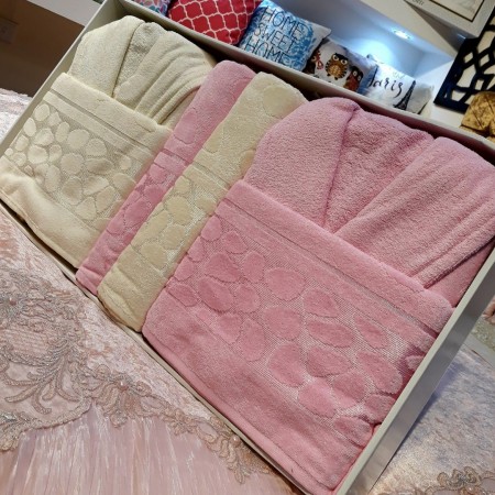 طقم برنص / روب حمام 6 قطع قطن مصري ثقيل مور طقم برنص / روب حمام 6 قطع قطن مصري ثقيل مور