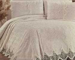  شرشف عرايسي 4 قطع دانتيل Joelle علبة خشبية مخمل