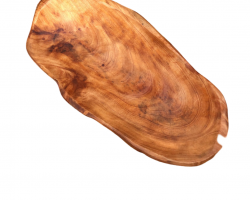 صحن بيضاوي مجور خشب ثقيل 26 × 13 × 5 سم صناعة يدوية