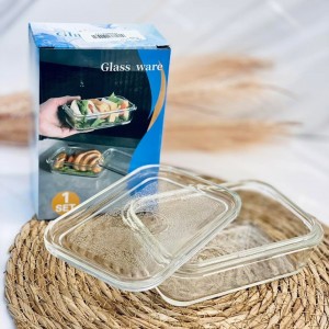 لابايركس زجاج بغطاء مستطيل مقاس 15 × 10 سم - علبة تخزين طعام زجاج لابايركس زجاج بغطاء مستطيل مقاس 15 × 10 سم - علبة تخزين طعام زجاج