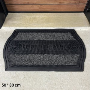 دعسة ويلكم جلد 75× 45سم مستطيل اطراف خيش بالوسط WELCOME