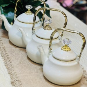 ابريق شاي ابيض زينجو زينكو حمالة مذهب U 2.0 لتر 