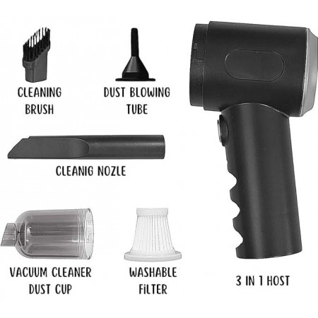 مكنسة تنظيف الاثاث والسيارة - شفط غبار- تعمل بالشحن 3 بـ 1 VACUUM CLEANER مكنسة تنظيف الاثاث والسيارة - شفط غبار- تعمل بالشحن 3 بـ 1 VACUUM CLEANER