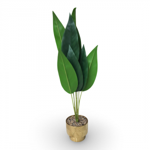 قوار بورسلان مذهب ورق كبير شجر موز 60 سم قوار بورسلان مذهب ورق كبير شجر موز 60 سم