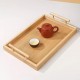 طقم صواني ضيافة خشب بامبو مستطيل مع يد خشب 3 قطع