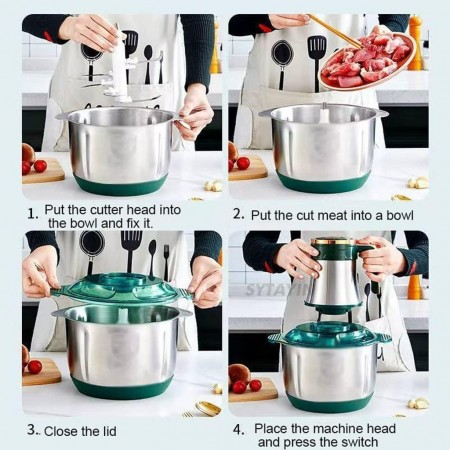 فرامة ملوخية تيفولينا وخضار ستانلس 3 لتر - 1200 واط - 5 سرعات  tefolina Chopper  FD-322 / HEM-211