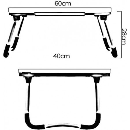 طاولة اطفال وجه خشب 40 × 60 سم مع ارجل معدن قابلة للطوي